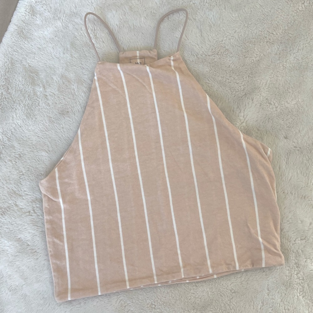 Me to We Striped Crop Tank
